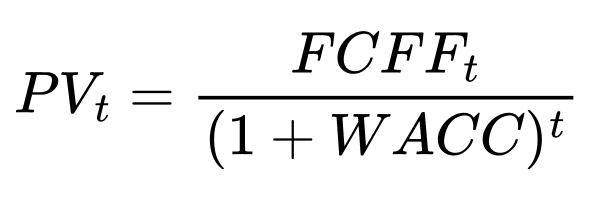 formule d'actualisation des cash flow