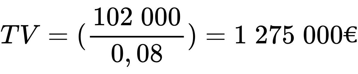 Exemple calcul terminal value (valeur terminale) 2